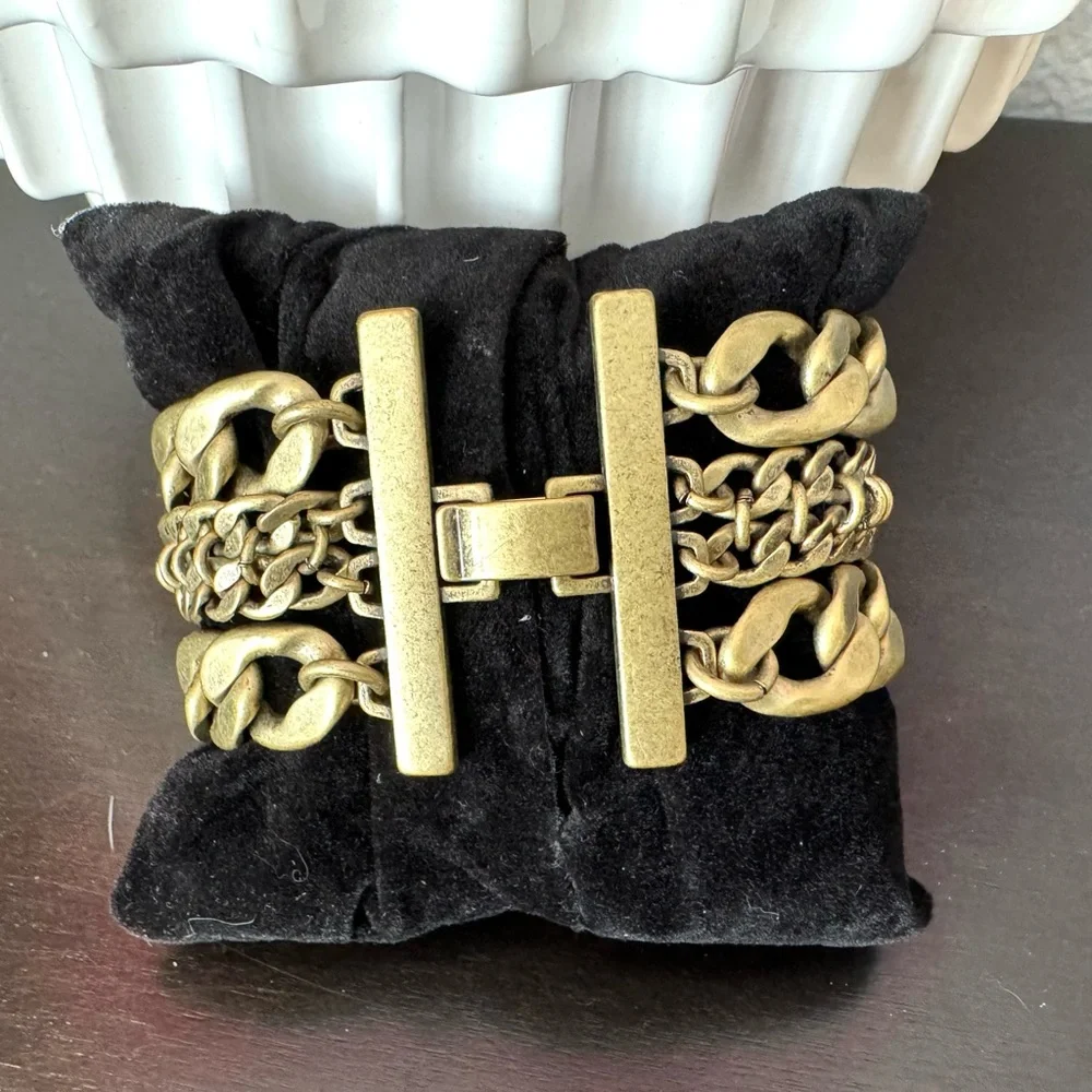 Lia Sophia Gold-Tone Medallion Statement Bracelet